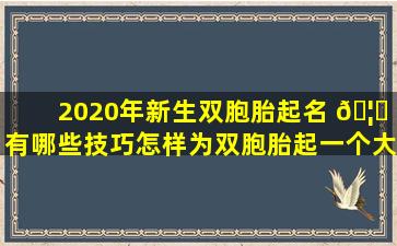 2020年新生双胞胎起名 🦍 有哪些技巧怎样为双胞胎起一个大全